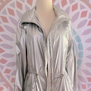 Ralph Lauren Silver Metallic Raincoat Rain Jacket